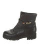 Jimmy Choo Leather Fur Trim Combat Boots
