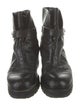 Jimmy Choo Leather Fur Trim Combat Boots