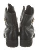 Jimmy Choo Leather Fur Trim Combat Boots