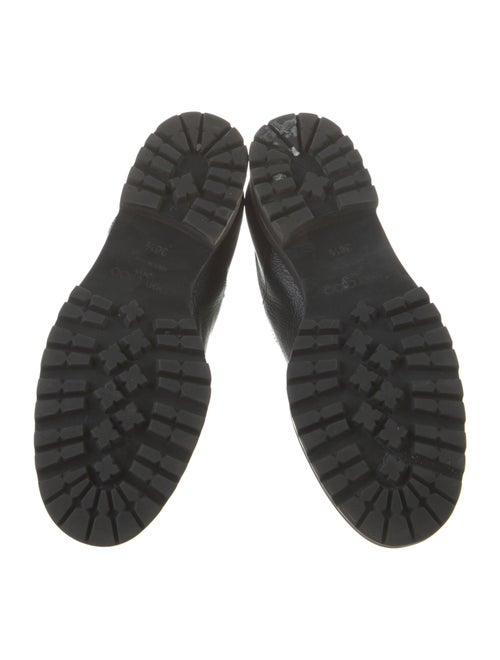 Jimmy Choo Leather Fur Trim Combat Boots