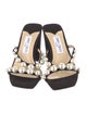Jimmy Choo Faux Pearl Accents Suede Slides