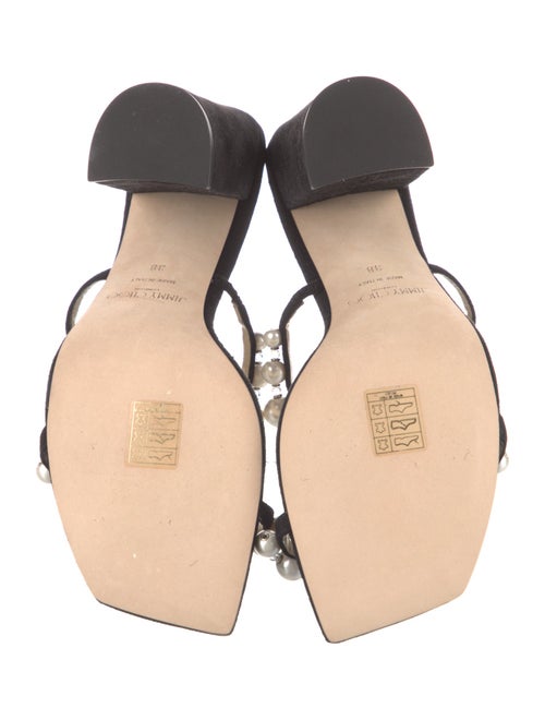 Jimmy Choo Faux Pearl Accents Suede Slides