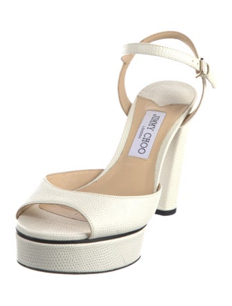 Jimmy Choo Embossed Leather Sandals