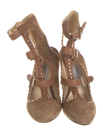 Jimmy Choo Suede Studded Accents Pumps