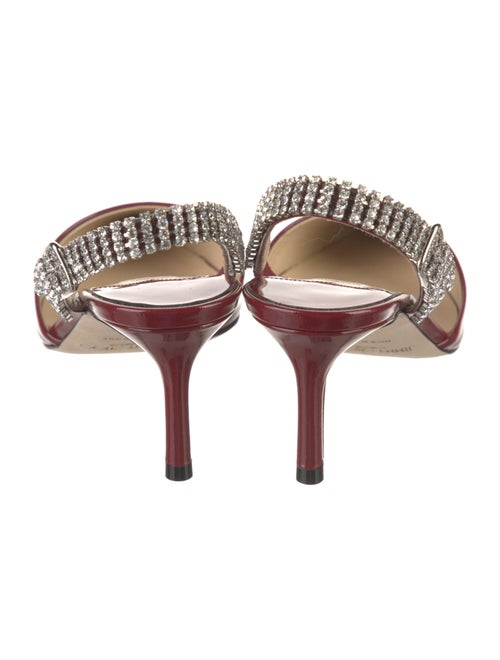 Jimmy Choo Faux Pearl Accents Patent Leather Slingback Pumps