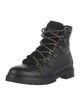 Jimmy Choo Leather Fur Trim Combat Boots