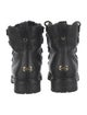 Jimmy Choo Leather Fur Trim Combat Boots
