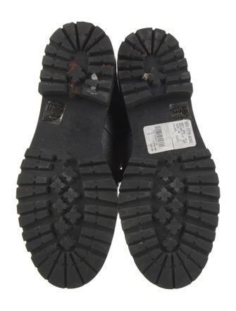 Jimmy Choo Leather Fur Trim Combat Boots