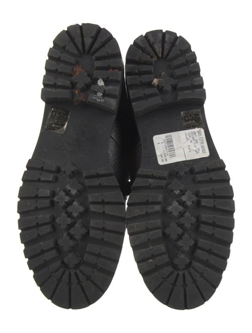 Jimmy Choo Leather Fur Trim Combat Boots