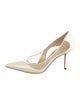 Jimmy Choo Leather Mesh Accents T-Strap Pumps