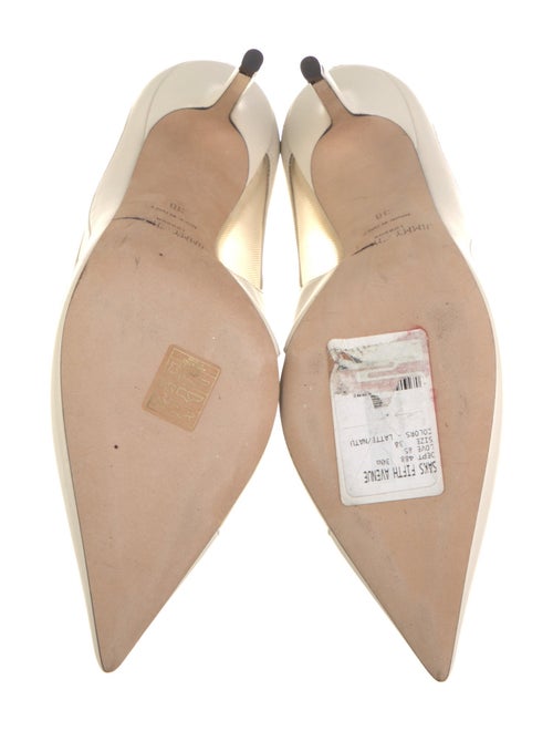 Jimmy Choo Leather Mesh Accents T-Strap Pumps