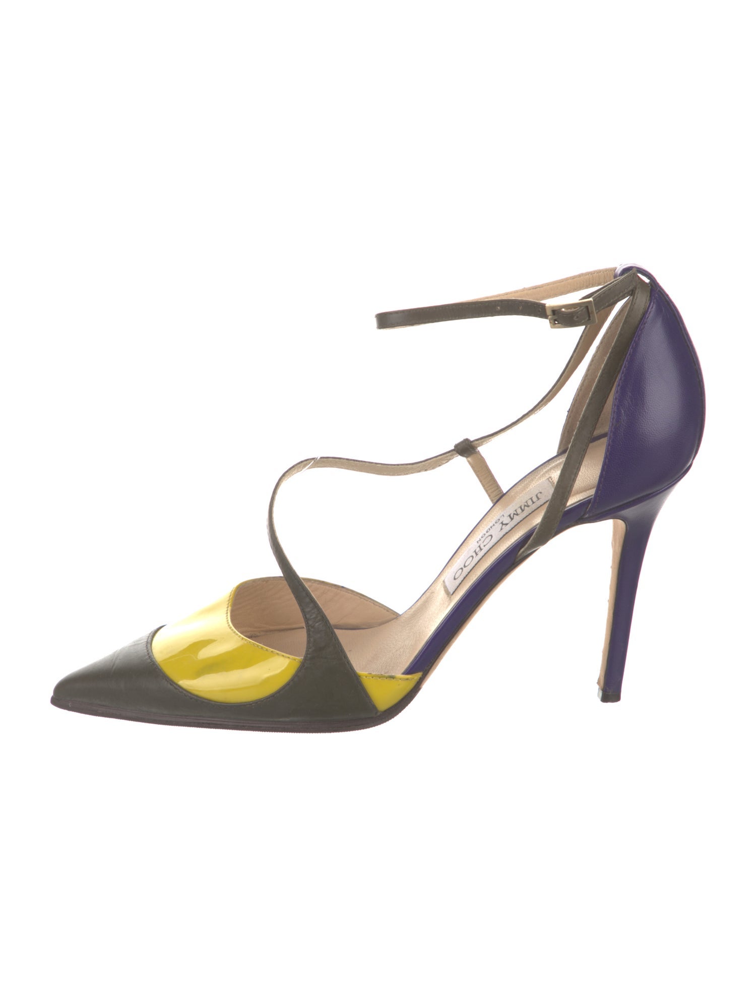 Jimmy Choo Leather Colorblock Pattern D'Orsay Pumps