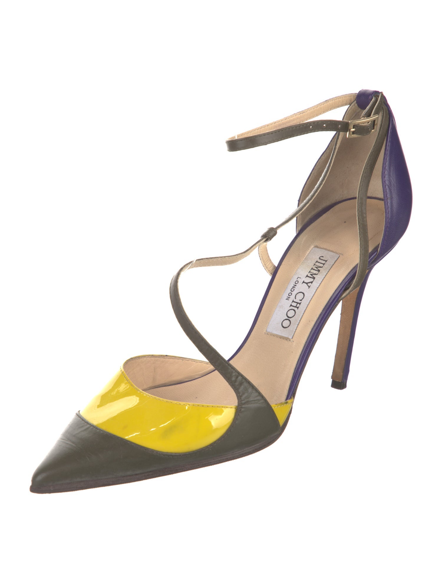 Jimmy Choo Leather Colorblock Pattern D'Orsay Pumps