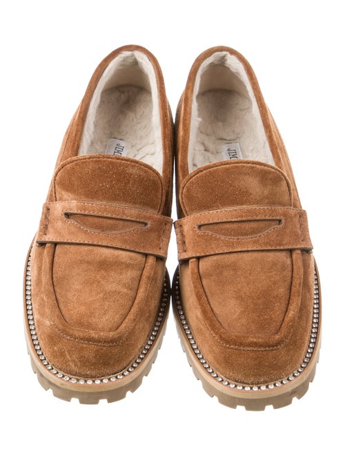 Jimmy Choo Suede Crystal Embellishments Loafers