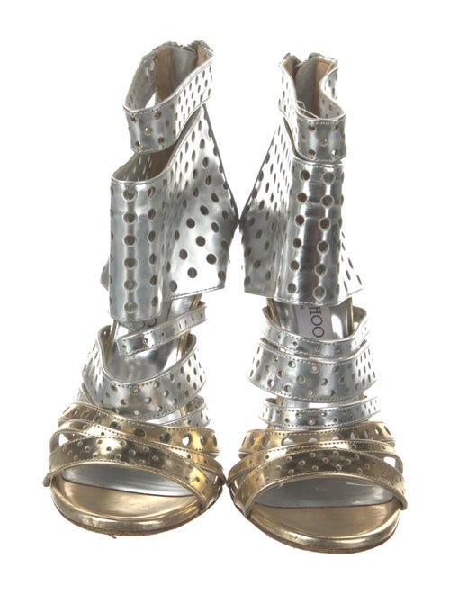 Jimmy Choo Leather Lasercut Accents Sandals