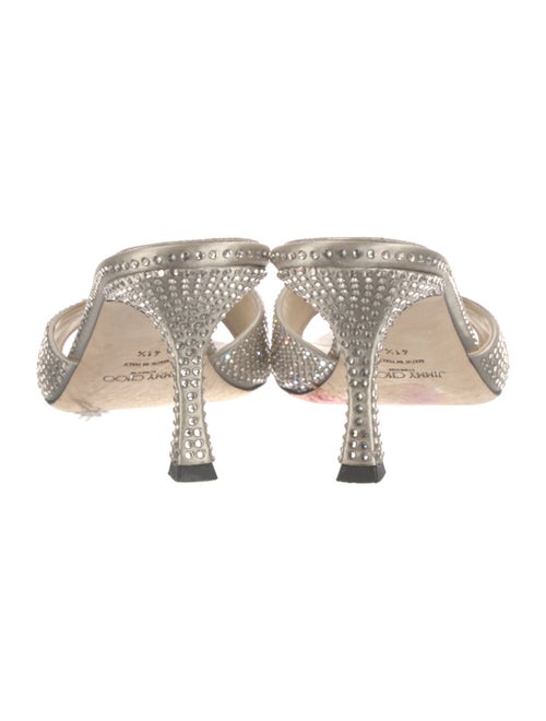 Jimmy Choo Satin Crystal Embellishments Slides