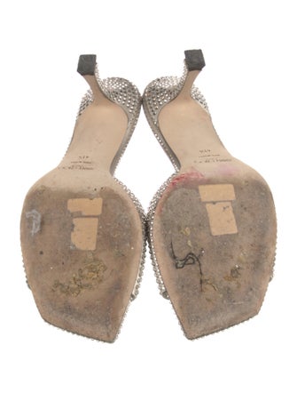 Jimmy Choo Satin Crystal Embellishments Slides