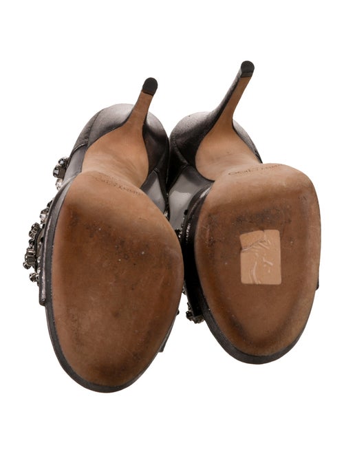 Jimmy Choo Leather Mesh Accents T-Strap Sandals