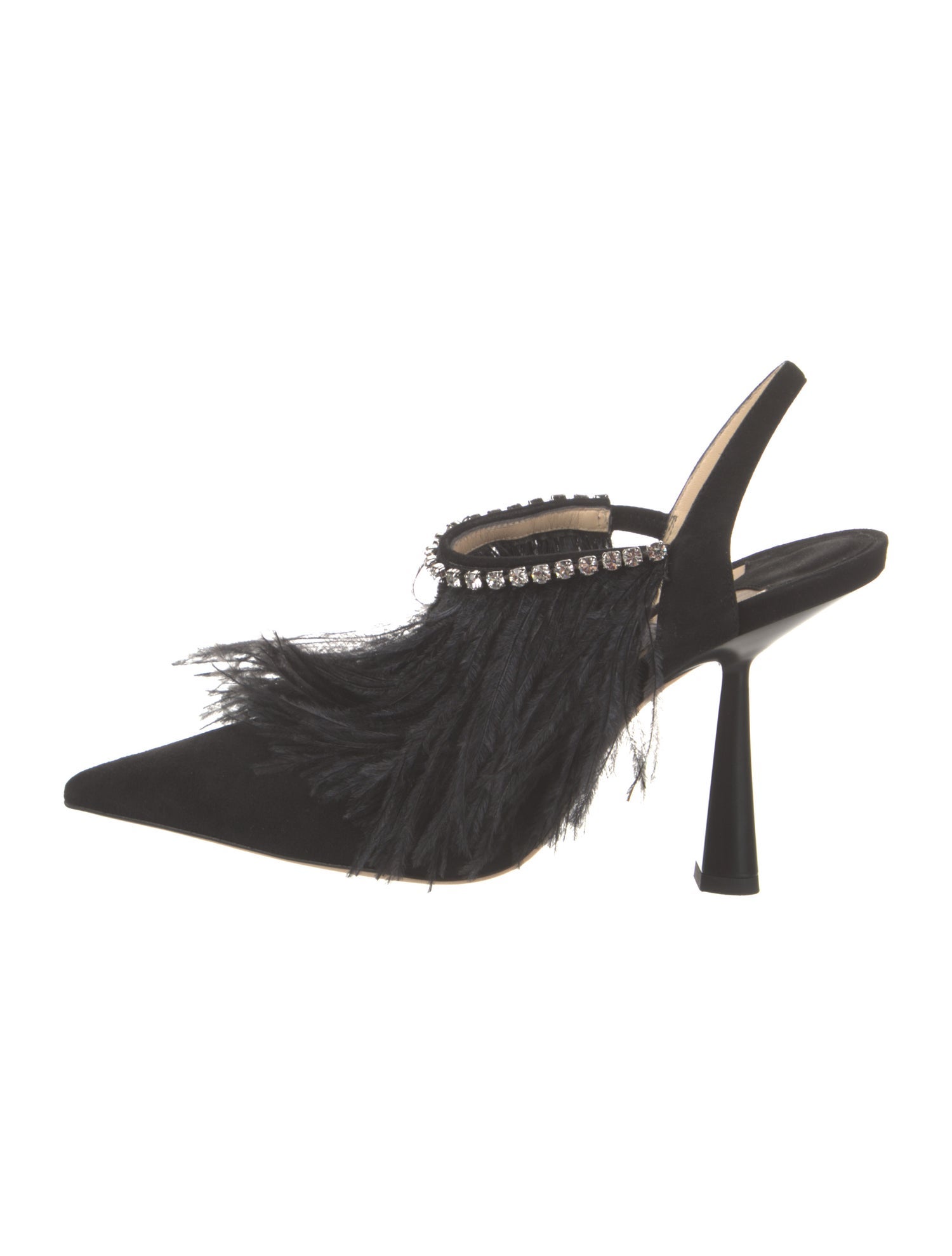 Jimmy Choo Suede Crystal Embellishments Slingback Pumps