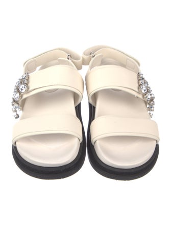Jimmy Choo Leather Colorblock Pattern Slides