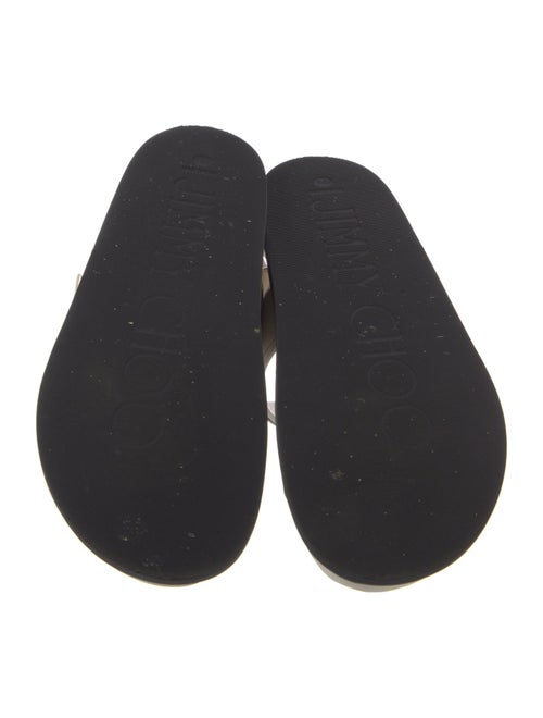 Jimmy Choo Leather Colorblock Pattern Slides