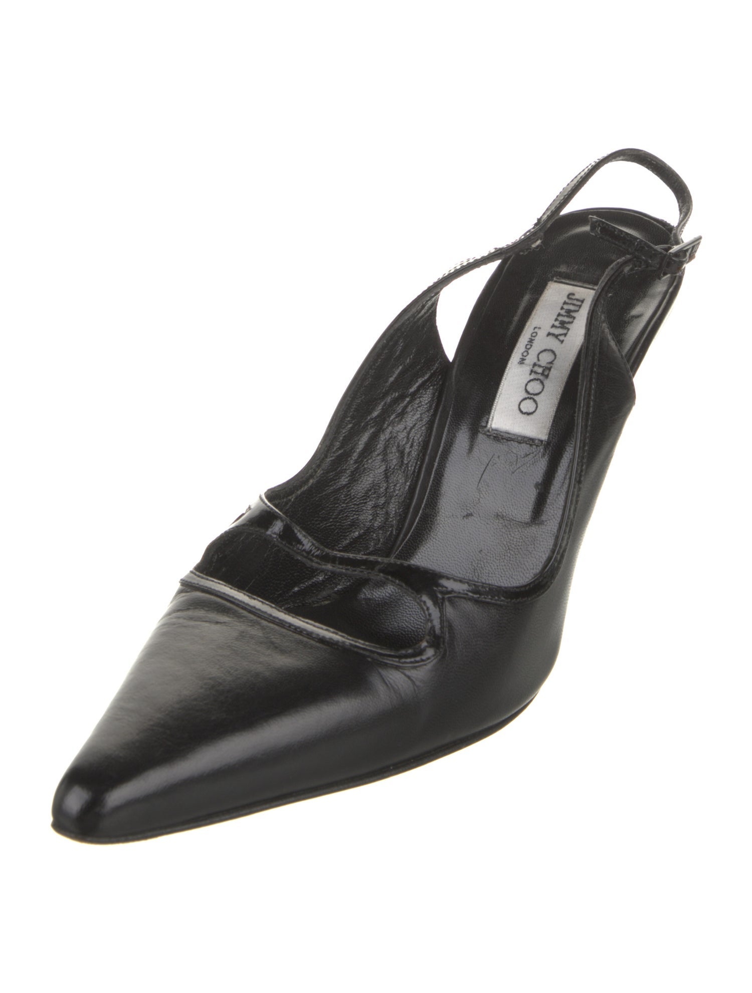 Jimmy Choo Leather Cutout Accent Slingback Pumps