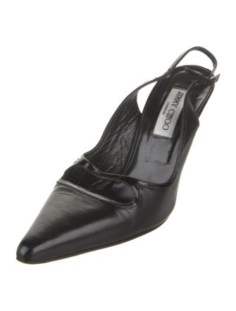 Jimmy Choo Leather Cutout Accent Slingback Pumps