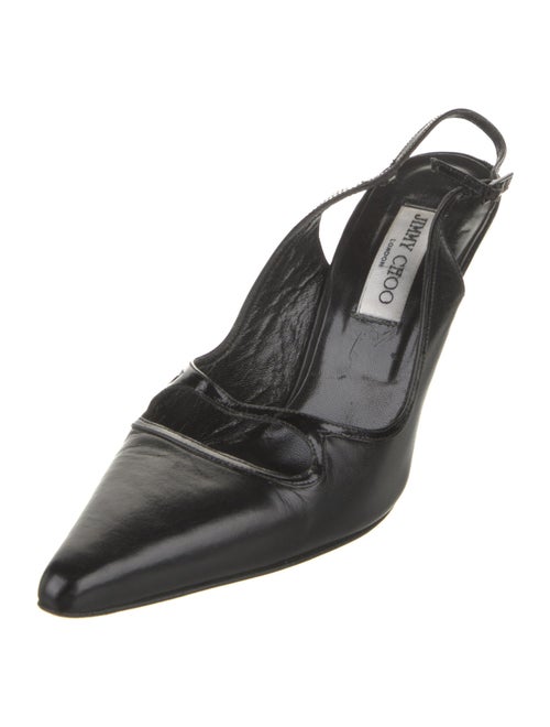 Jimmy Choo Leather Cutout Accent Slingback Pumps
