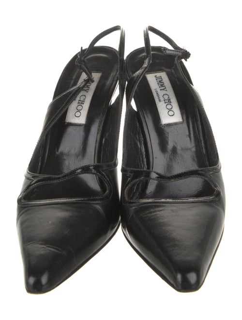Jimmy Choo Leather Cutout Accent Slingback Pumps