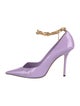 Jimmy Choo Patent Leather Chain-Link Accents D'Orsay Pumps