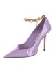Jimmy Choo Patent Leather Chain-Link Accents D'Orsay Pumps