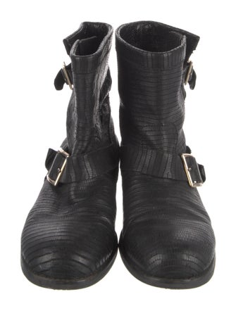 Jimmy Choo Embossed Leather Moto Boots