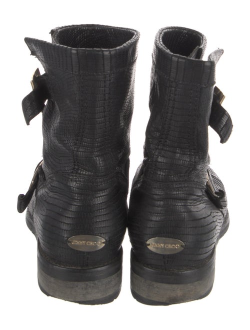 Jimmy Choo Embossed Leather Moto Boots