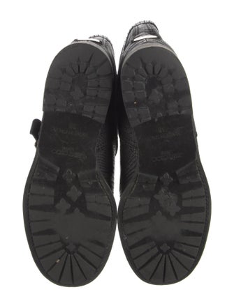 Jimmy Choo Embossed Leather Moto Boots