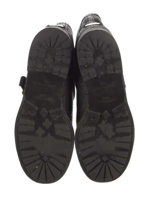 Jimmy Choo Embossed Leather Moto Boots