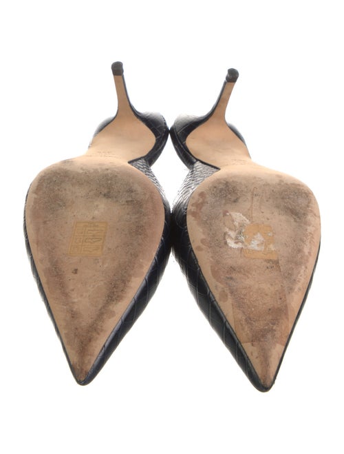 Jimmy Choo Embossed Leather Animal Print Mules