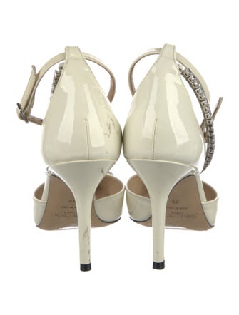 Jimmy Choo Patent Leather Crystal Embellishments D'Orsay Pumps