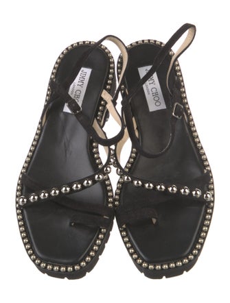 Jimmy Choo Suede Studded Accents Slingback Sandals