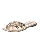 Jimmy Choo Leather Beaded Accents Slides