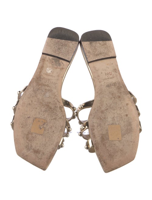 Jimmy Choo Leather Beaded Accents Slides