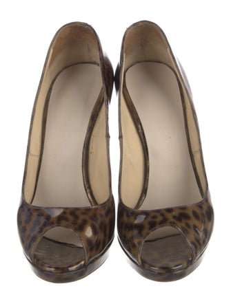 Jimmy Choo Patent Leather Animal Print Pumps