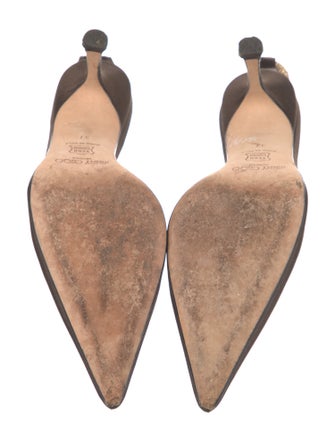 Jimmy Choo Satin Chain-Link Accents D'Orsay Pumps