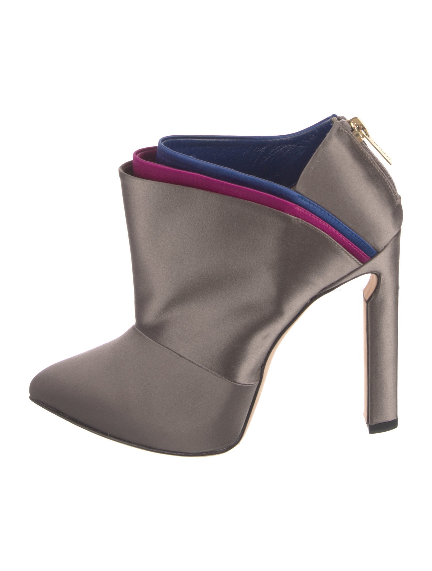 Jimmy Choo Satin Colorblock Pattern Boots