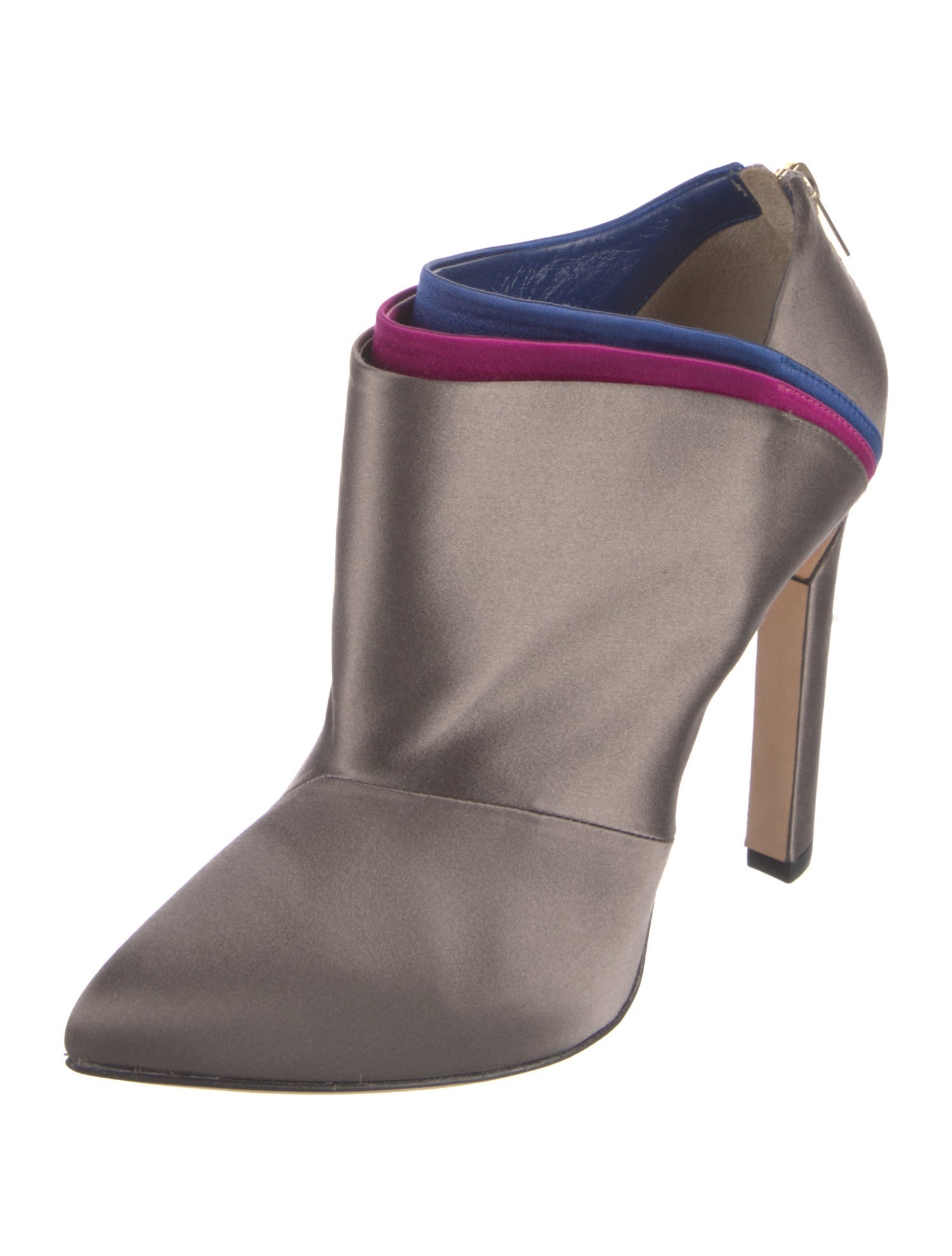 Jimmy Choo Satin Colorblock Pattern Boots