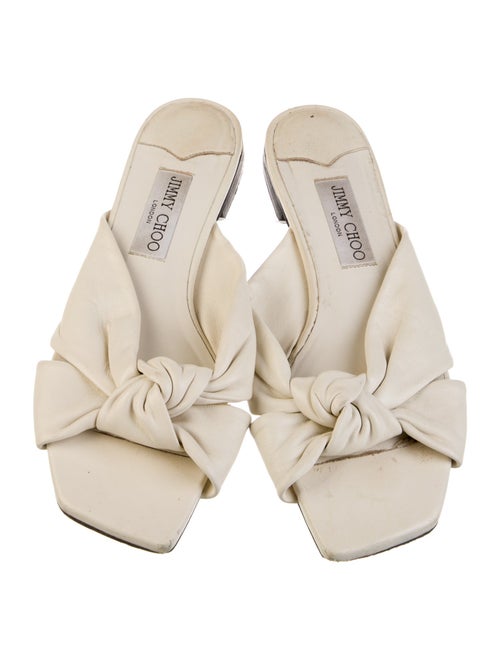 Jimmy Choo Leather Colorblock Pattern Slides