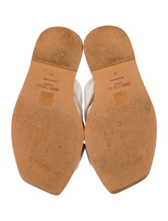 Jimmy Choo Leather Colorblock Pattern Slides