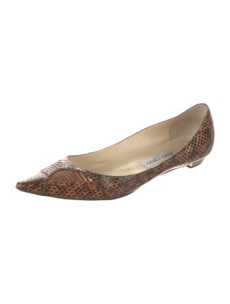 Jimmy Choo Snakeskin Animal Print Flats