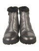 Jimmy Choo Leather Fur Trim Moto Boots
