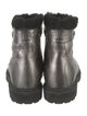 Jimmy Choo Leather Fur Trim Moto Boots