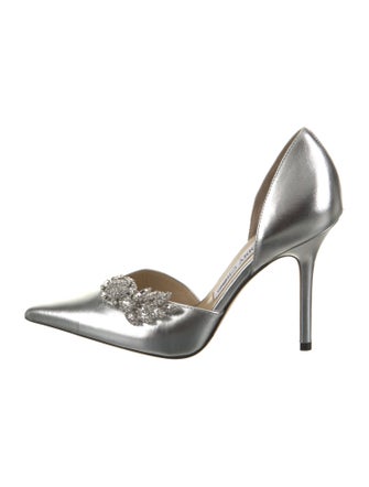 Jimmy Choo Patent Leather Crystal Embellishments D'Orsay Pumps